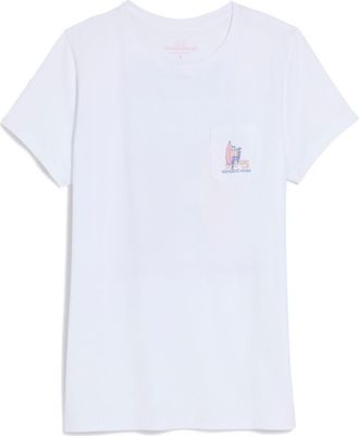 Vineyard Vines Beach Cotton Graphic Pocket T-Shirt in White Cap at Nordstrom, Size X-Large