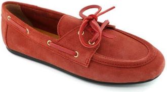 Marc Joseph New York Grove Street Slip On Leather Tiebow Loafer in Red Suede at Nordstrom, Size 5.5