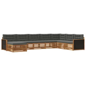 vidaXL Conjunto De Sof&aacute;s De Exterior 8 Pcs Natural Y Antracita Vidaxl