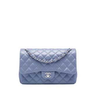 Chanel Pre-owned Classic Double Flap Shoulder Bag - Dames - Pre-owned - Paars - Maat: ONE Size Leer