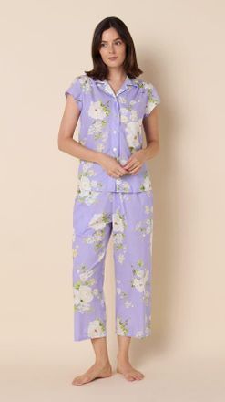 The Cats Pajamas Luxe Pima Capri Floral Set in Orla at Nordstrom, Size X-Large