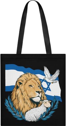 Generic Jewish Israel Lion Dove Tote Bag for Women Men Shoulder Bags Purses Pouch Handbags