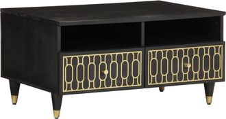 vidaXL Mesa De Centro De Madera Maciza Mango 80x54x40 Cm Vidaxl
