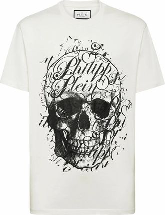 Philipp Plein T-Shirt Round Neck Coursive - Heren - T-shirts - Wit - S - Katoen - Tops