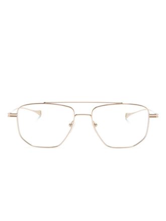 Dita Eyewear matte pilot-frame glasses - unisex - Titanium - 53 - Gold