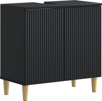 vidaXL Mueble De Lavabo Para Ba&ntilde;o Arnhem Negro 59,5 X 31,5 X 59 Cm Vidaxl