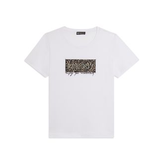Freddy T-shirt con stampa leopardata decorata da borchie e logo