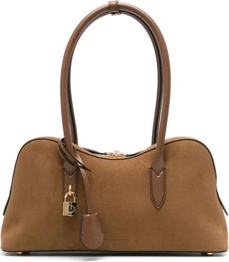 Stella McCartney Bruine Top Handvat Hangslot Tas - Dames - Schoudertassen - Bruin - ONE Size - Tassen