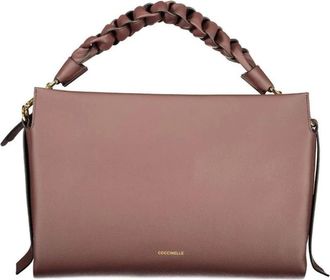 Coccinelle Borsa tote in pelle con manico intrecciato - - Bags - Donna - Marrone - ONE SIZE