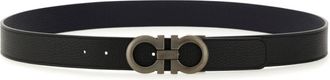 Ferragamo Black Gancini Cut To Size Reversible Belt