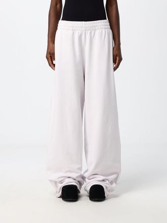 Diesel Pantaloni jogging in cotone bianco a gamba larga