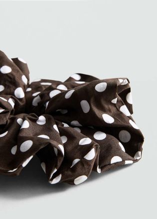 Mango Elastico per capelli pois cioccolato - Donna - Taglia unica - MANGO