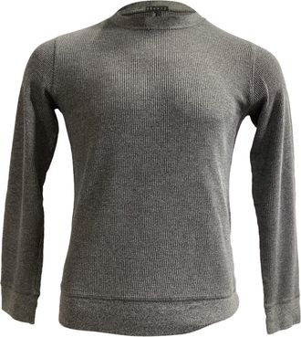 Theory Ribbed Sweater in Grey Cotton