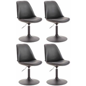 Clp Clp - Set De 4 Sillas Lounge Maverick En Polipiel Negro Negro