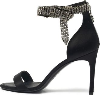 Oscar De La Renta Sandali con cinturino alla caviglia e cristalli - Nero