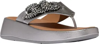 FitFlop FitFlop F-Mode Beaded Chain Leather Toe Post Sandal