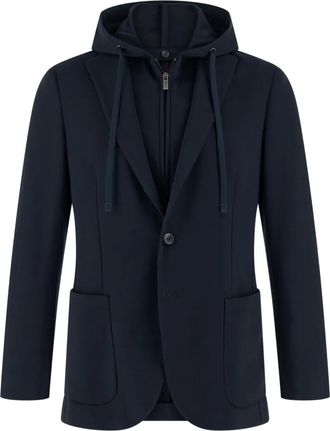 Boggi Milano hooded blazer - men - Cotton/Spandex/Elastane/Fabric - 48 - Blue