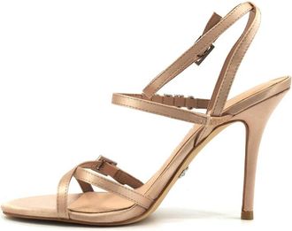Guess Edelia Satin Sandal - Dames - Sandalen met hakken - Roze - 36 EU - Katoen - Schoenen