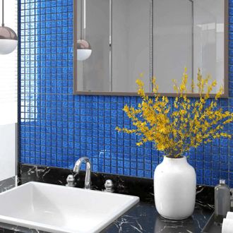 vidaXL Vidaxl - Azulejos De Mosaico 11 Unidades Vidrio Azul 30x30 Cm