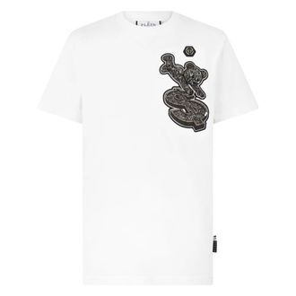 Philipp Plein T-Shirt Girocollo Ss Teddy - - Tops - Uomo - Bianco - 2XL