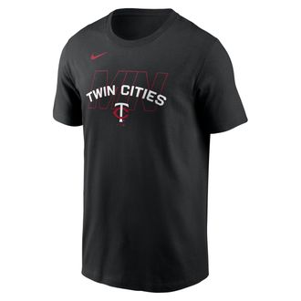 Nike Minnesota Twins Fashion Nike Mens MLB T-Shirt in Black | N19900ATIS-19Z