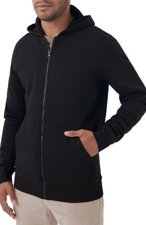 Pact Organic Brushed Fleece Zip Hoodie in Black at Nordstrom, Size Xx-Large