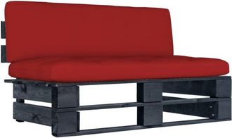 vidaXL Sof&aacute; Central De Palets De Jard&iacute;n Madera Pino Impregnada Negro Vidaxl