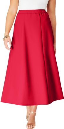 Roaman's Plus Size Bend Over A Line Skirt in Vivid Red at Nordstrom, Size 40