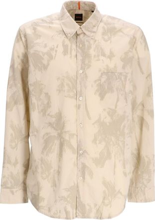 HUGO BOSS Beige Regular Fit Printed Shirt