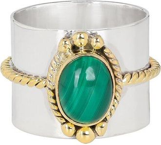 Tiramisu Silver 3.00 ct. tw. Malachite Ring