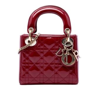 Dior Pre-owned Lady Dior Handbag - Dames - Pre-owned - Rood - Maat: ONE Size Leer