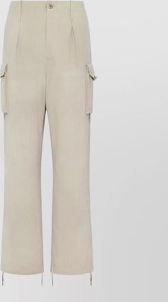 Maison Margiela pinstripe cargo trousers belt loops design