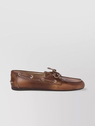 Miu Miu leather loafers lace detail