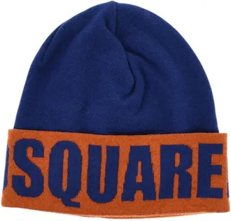 Dsquared2 Blue Solid Beanie Cap