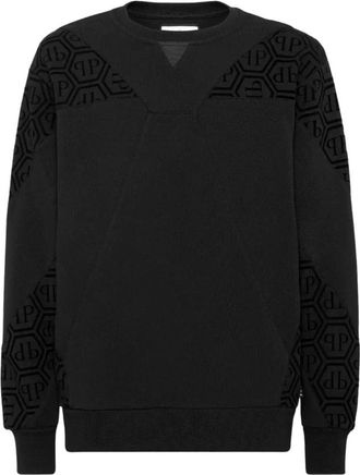 Philipp Plein Heren, Sweatshirts & Hoodies, Zwart, Maat: L Katoen