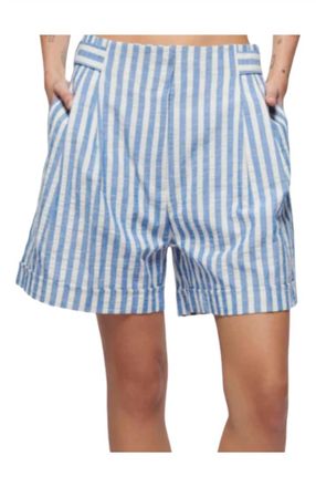 Nation Ltd Maja Short In Parisian Blue Stripe