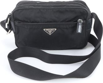 Prada Black Nylon Leather Shoulder Bag (Pre-Owned)