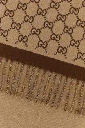 Gucci Womens Moon Scarf Beige Wool
