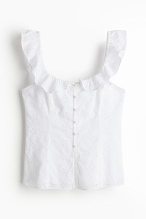 H&M Shirt mit Volants - White