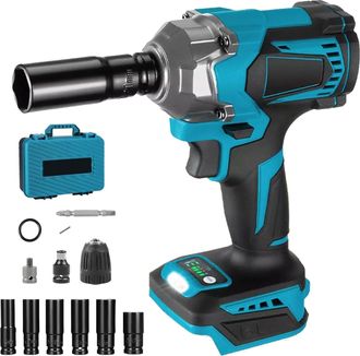 OEM 1 Llave De Impacto Inal&aacute;mbrica, 700 Nm, Motor Sin Escobillas, Portabrocas De 1/2 Pulgada, Pantalla Digital, Para Neum&aacute;ticos De Coche