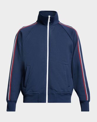 Saint Laurent Men & apos;s Piped Raglan-Sleeve Track Jacket