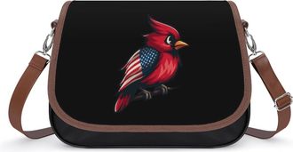 Generic Cute Bird with U.S. Flag Fashion Womens Crossbody Bags Novelty Handbag Shoulder Bag Purse