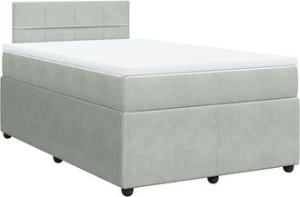 vidaXL Cama Box Spring Con Colch&oacute;n Terciopelo Gris Claro 120x200 Cm Vidaxl