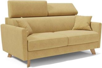 Divani.Store Francy Sof&aacute; Cama Con Reposacabezas Ajustables 180 Cm (mat. 140x197) Amarillo