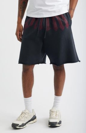 Palm Angels Big Logo Graphic Sweat Shorts in Black Burgundy at Nordstrom, Size X-Large