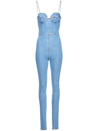 Magda Butrym denim bustier jumpsuit - women - Cotton/Elastane - 38 - Blue