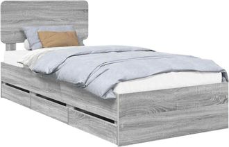vidaXL Estructura De Cama Gris Sonoma 100 X 200 Cm Madera Ingenieril Vidaxl