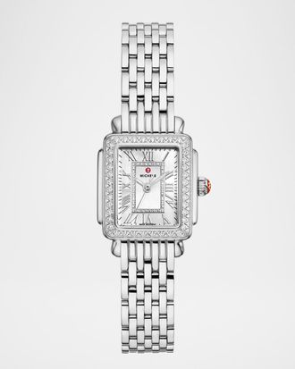 Michele Deco Madison Mini Diamond Stainless Steel Bracelet Watch