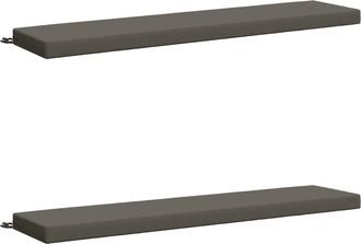 vidaXL Cojines Para Banco De 2 Piezas Soest 2 Uds. 100% Poli&eacute;ster Gris Vidaxl