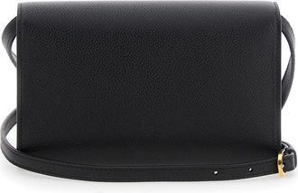Savette Womens Shoulder Bag Symmetry Grained Black Leather Calf